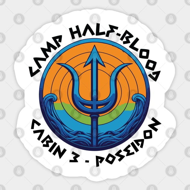 Cabin 3 Poseidon - CAMP half-blood V6 Sticker by whatyouareisbeautiful